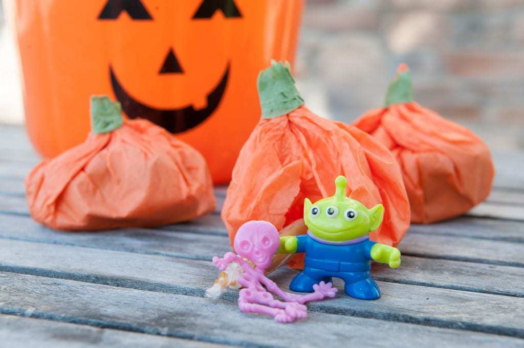 3 Ways to Make Halloween Exciting for Your Paleo Kid - Idea #2 Tissue Paper Pumpkin Treat Bags