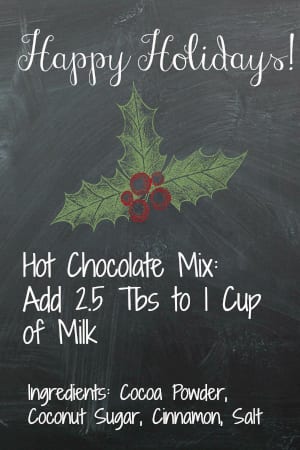 Paleo Hot Chocolate Mix Gift Tag Printable