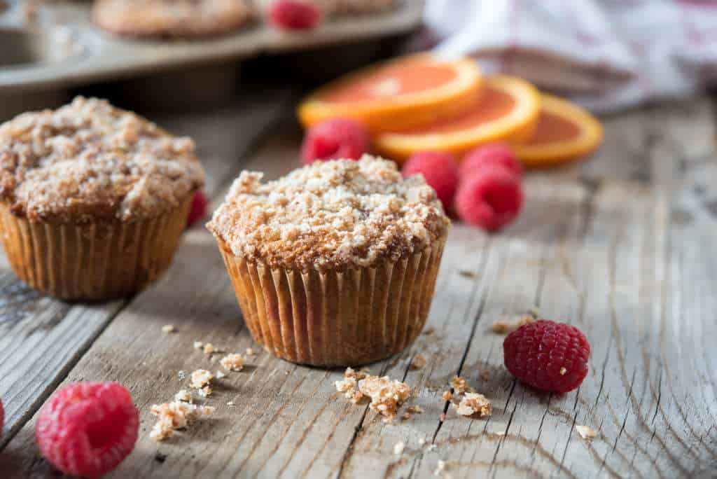 Paleo and gluten-free Orange Raspberry Muffins by Thriving On Paleo 