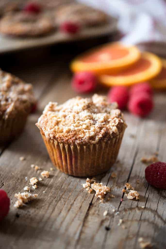 Paleo and gluten-free Orange Raspberry Muffins by Thriving On Paleo 