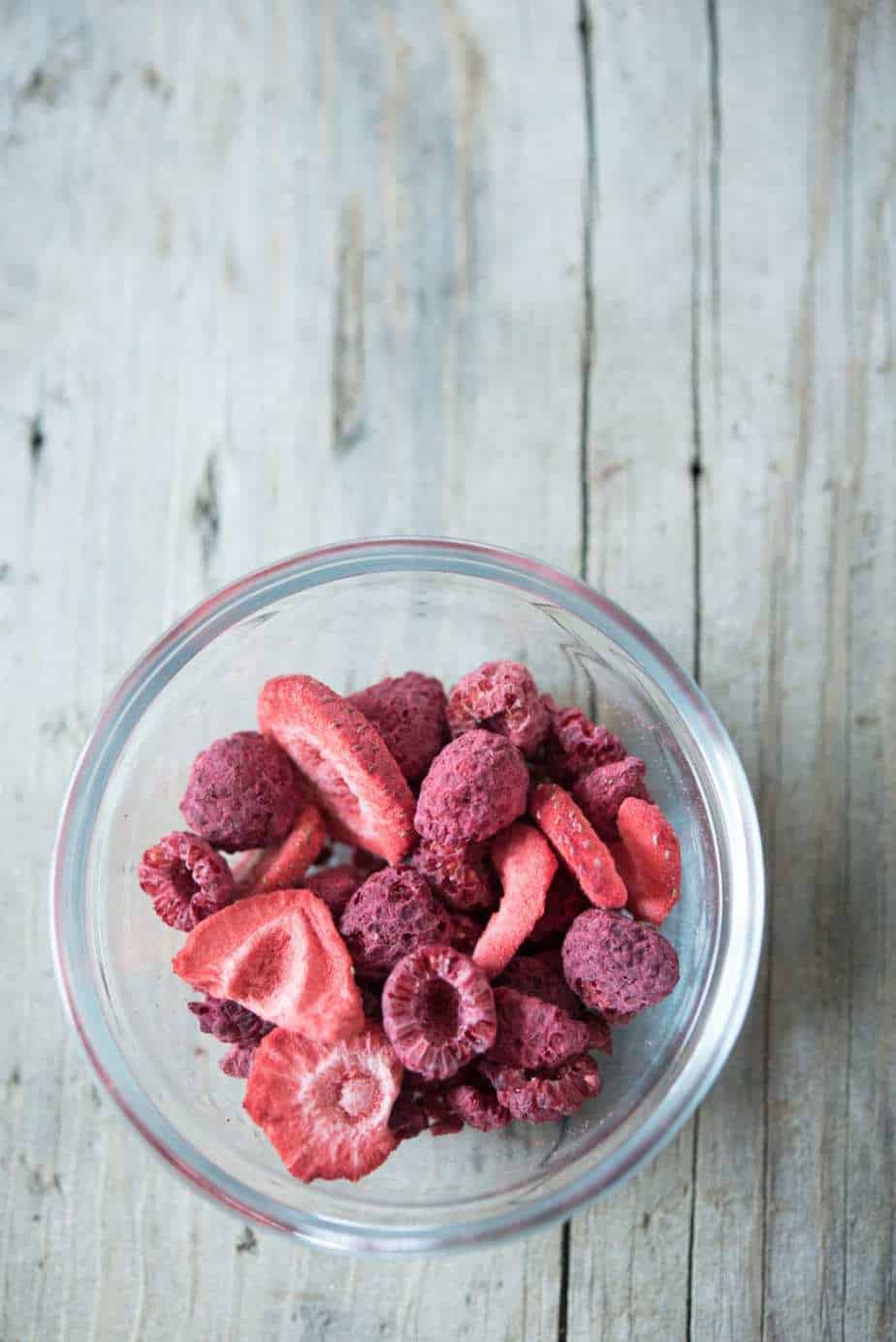 Freeze Dried Strawberries - used for a DIY Lip balm flavored and tinted with freeze dried fruits