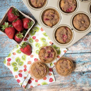 Roasted Strawberry Muffins - a Paleo, gluten-free, dairy-free, and nut-free snack recipe