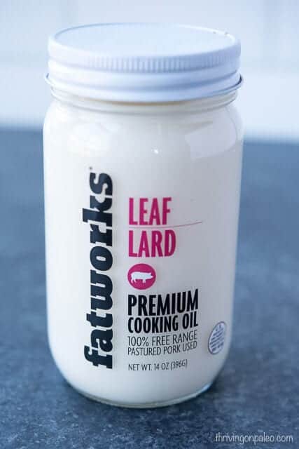 A jar of Fatworks Leaf Lard