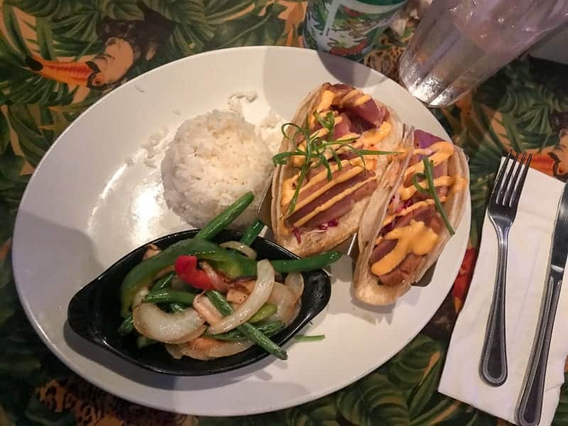 Eating gluten-free at Disneyland- Travel Day, Rainforest Cafe at Downtown Disney