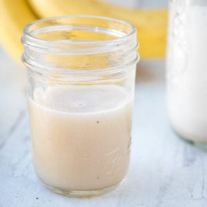 banana milk in a cup