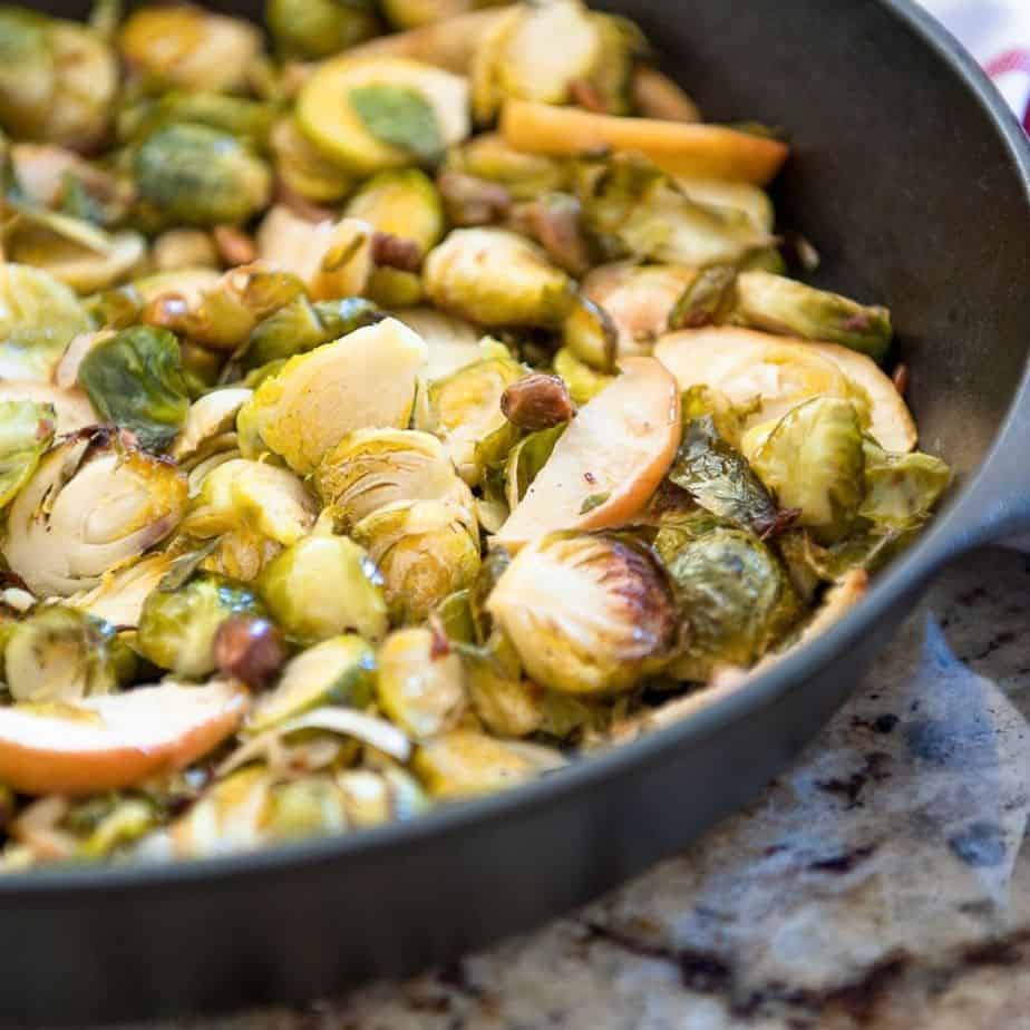 Brussels Sprouts with Apples, Shallots and Pistachios