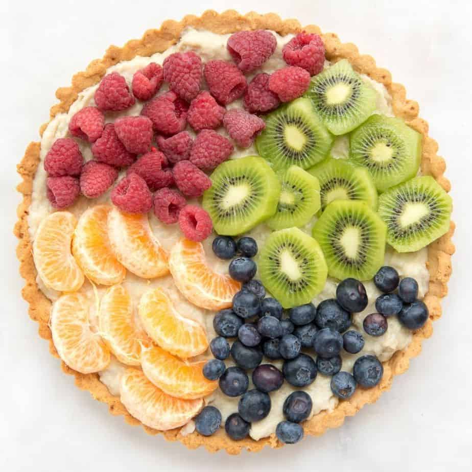 Paleo Fruit Tart with Banana Cream