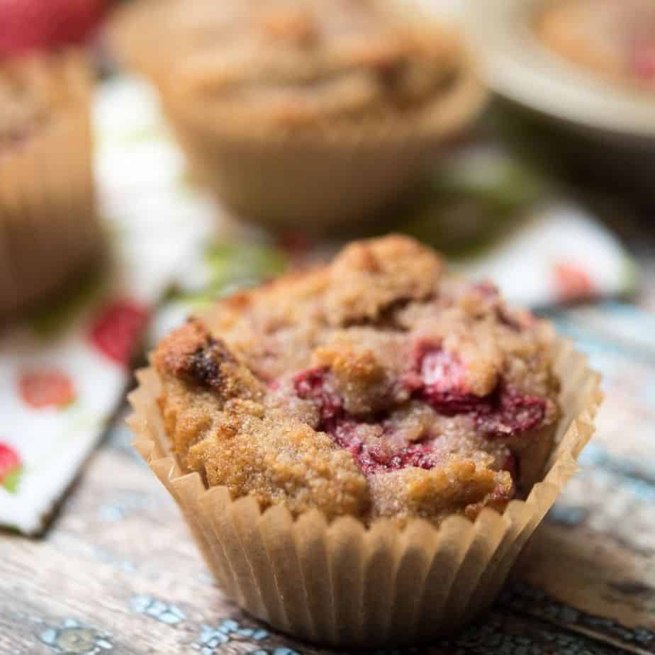 Paleo Roasted Strawberry Muffins