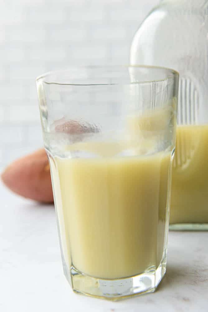 sweet potato milk from the side